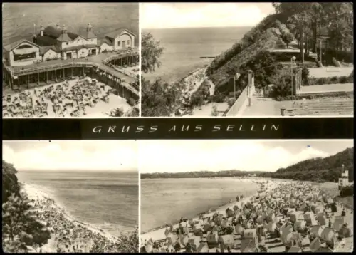 Ansichtskarte Sellin 4 Bild Strandansichten Seebrücke 1970