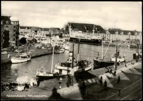 Postcard Kopenhagen København Hafen Partie du Port 1957