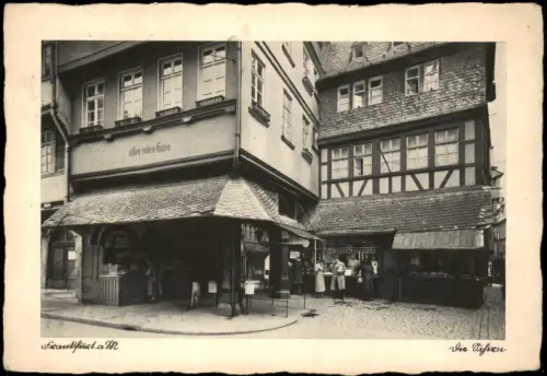 Ansichtskarte Frankfurt am Main Alter Markt rotes Haus belebt 1946