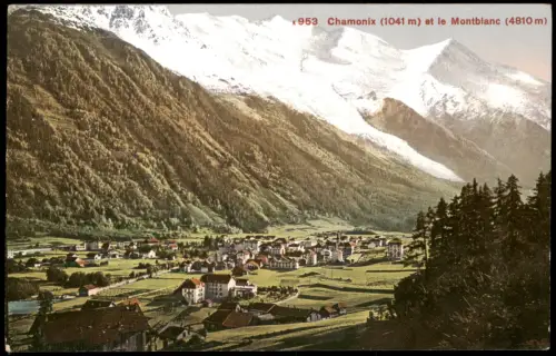 CPA Chamonix-Mont-Blanc Stadt und Mont Blanc 1912