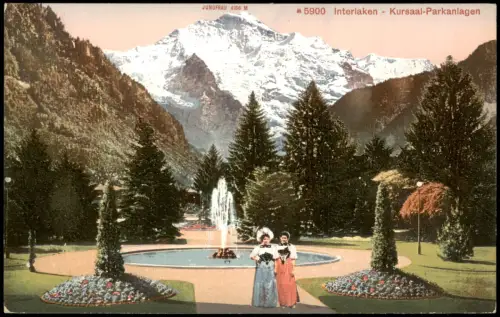 Ansichtskarte Interlaken Kursaal-Parkanlagen 1912