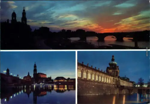 Ansichtskarte Dresden Dresden bei Nacht 1972