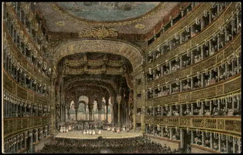 Cartolina Neapel Napoli Teatro Bühnenbild 1912