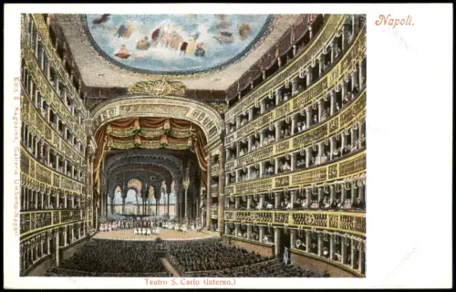 Cartolina Neapel Napoli Teatro S. Carlo Interno 1909