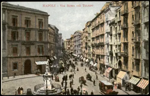 Cartolina Neapel Napoli Via Roma gia Toledo 1911