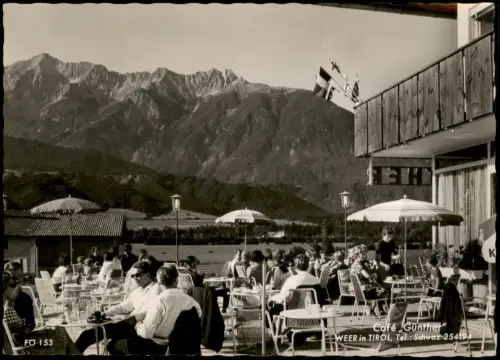 Ansichtskarte Weer Tirol Café Günther - Terrasse 1962