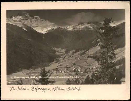 Ansichtskarte St. Jakob in Defereggen Blick auf die Stadt - Fotokarte 1930