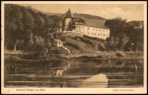 Ansichtskarte Stiege Harz Devo-Kinderheim Schloß Harz 1929