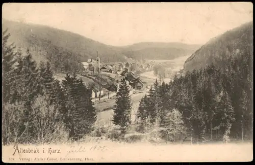 Ansichtskarte Altenbrak Blick auf die Stadt 1909