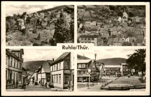 Ansichtskarte Ruhla Stadtteilansichten Straßen 1957