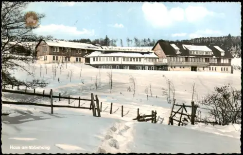Valbert-Meinerzhagen Haus am Ebbehang im Winter Colorfotokarte 1962