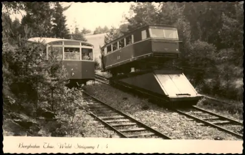 Lichtenhain Oberweißbach Bergbahn Thüringer Wald Steigung 1 Fotokarte 1956