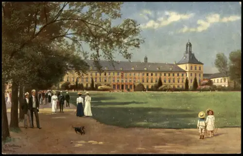 Ansichtskarte Bonn Universität feine Herrschaften Künstlerkarte 1913