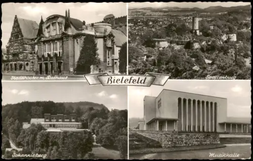 Ansichtskarte Bielefeld Johannisberg Musikhalle Sparrenburg 1956
