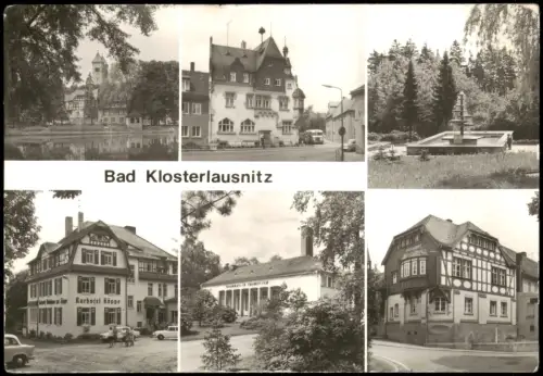 Bad Klosterlausnitz Stadtteilansichten DDR MB Hotel Drei Schwäne, Rathaus 1983