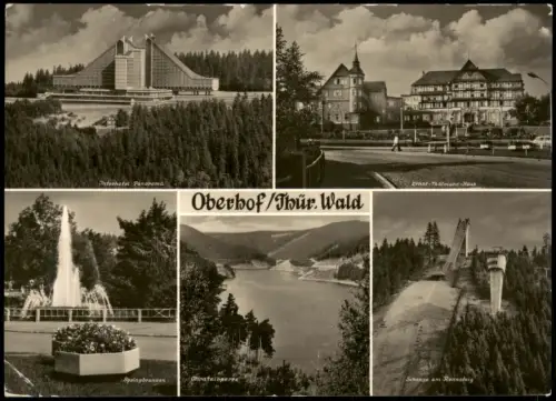 Ansichtskarte Oberhof (Thüringen) MB Interhotel Panorma Thälmann Platz 1970