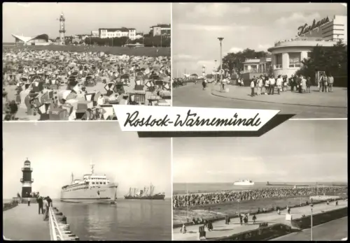 Ansichtskarte Warnemünde-Rostock Leuchtturm Fähre Teepott Strand 4 Bild 1984