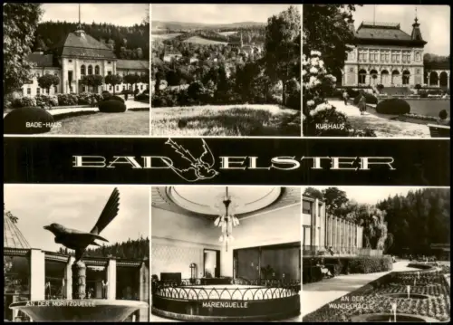 Ansichtskarte Bad Elster Stadtteilansichten Kurhaus Badehaus Quellen 1968