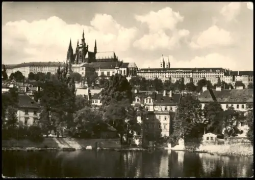 Postcard Prag Praha Panorama Pražského hrade 1962