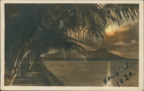 Postcard Honolulu Am Meer - Stimmungsbild 1930