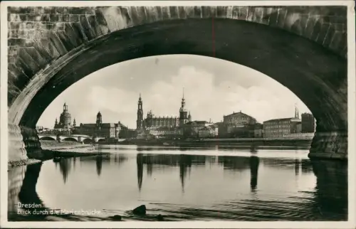 Ansichtskarte Dresden Blick durch die Marienbrücke. 1938