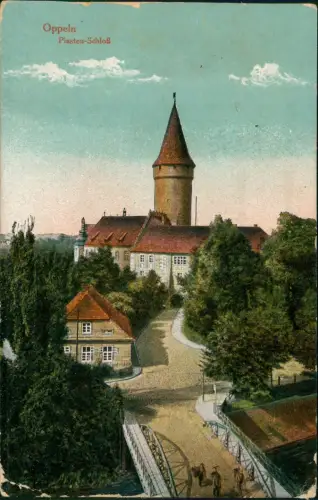 Postcard Oppeln Opole Weg zum Piasten Schloß 1914