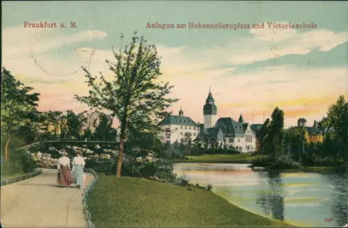 Gallus Frankfurt am Main Anlagen am Hohenzollernplatz und Victoriaschule 1908