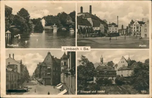 Limbach-Oberfrohna Park Straße Rittergut 1938  Sonderstempel Ausstellung 1949