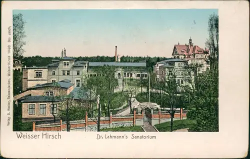 Ansichtskarte Weißer Hirsch-Dresden Dr. Lahmann´s Sanatorium - Gesamt 1907