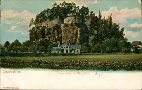 Postcard Bürgstein Sloup v Čechách Einsiedlerstein. 1908
