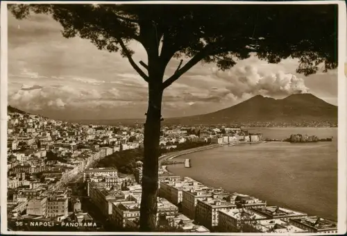 Cartolina Neapel Napoli Stadt mit Vesuv - Fotokarte 1933