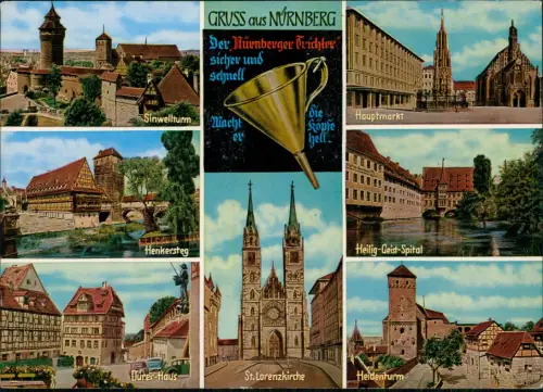 Ansichtskarte Nürnberg Stadtteilansichten Nürnberger Trichter 1977