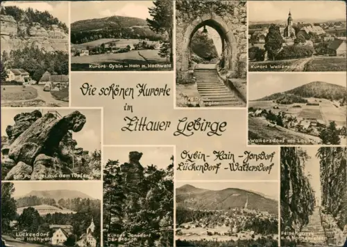 Ansichtskarte Oybin Stadtteilansichten Mehrbildkarte Zittauer Gebirge 1961