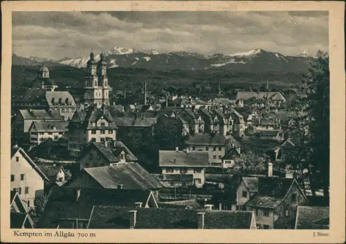 Kempten (Allgäu) mit Gaishorn, Rauhorn, Wertacher Horn und Hochvogel 1939