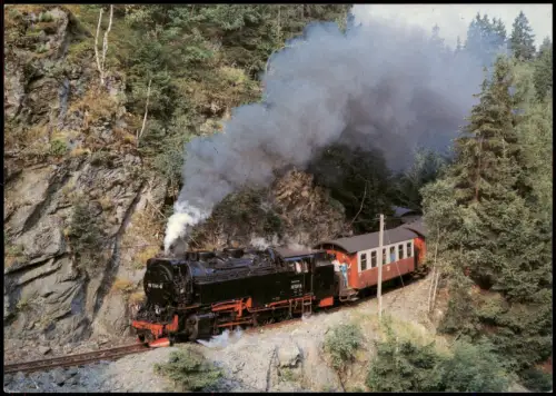 Ansichtskarte  Dampflokomotive Harzquerbahn 1990