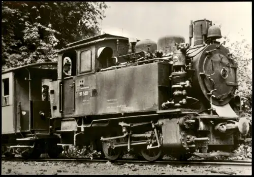 DDR Foto-/Sammelkarte Thema Dampflokomotive der Spremberger Stadtbahn 1970