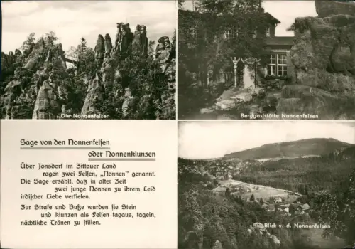 Ansichtskarte Jonsdorf 4 Bild Nonnenfelsen Berggaststätte 1973
