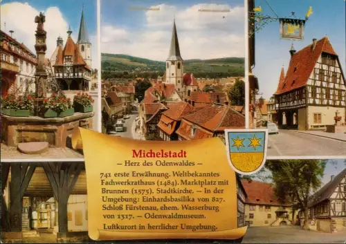 Ansichtskarte Michelstadt Stadtteilansichten Chronikkarte 1973