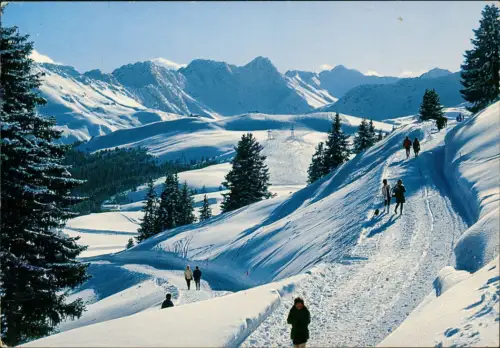 Ansichtskarte Arosa Arlenwaldstrasse - Weg im Winter 1972