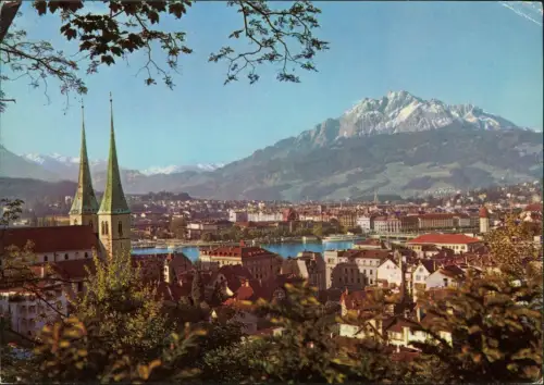 Ansichtskarte Luzern Lucerna mit Pilatus 1972