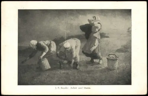 Künstlerkarte Gemälde Kunstwerke J. P. Beadle: Arbeit und Sturm. 1917