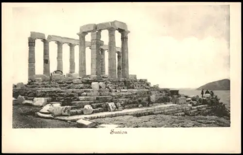 Postcard .Griechenland Antike Tempel Greece Sunion 1909