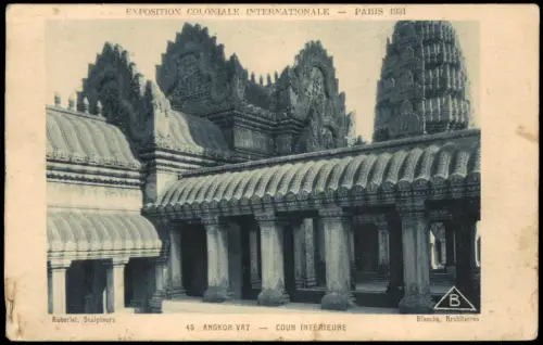 CPA Paris Exposition Coloniale Internationale Angkor Vat 1931