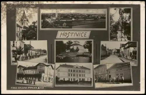 Postcard Hostivice Straßen Plätze Gebäude - Mehrbild 1939