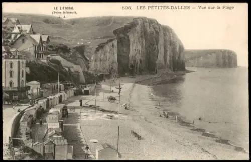CPA .Frankreich Frankreich LES PETITES-DALLES Vue sur la Plage 1910