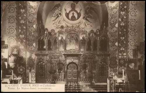 CPA Nizza Nice Cathedrale Russe Le Maitre-Autel Inconostase 1910