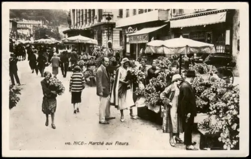CPA Nizza Nice Blumen-Markt Marché aux Fleurs 1932