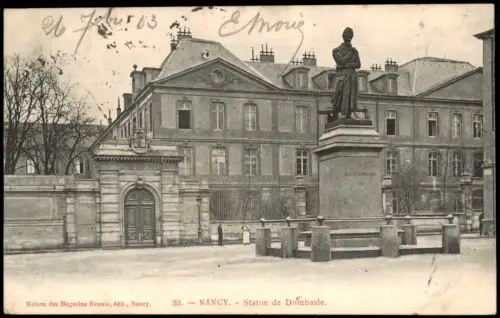 CPA Nancy Statue de Dombasle 1903   gelaufen nach SIEGEN (Ankunftsstempel)