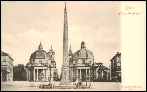 Cartolina Rom Roma Piazza del Popolo 1913