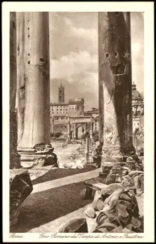 Cartolina Rom Roma Foro Romano dal Tempio di Antonio e Faustina 1922